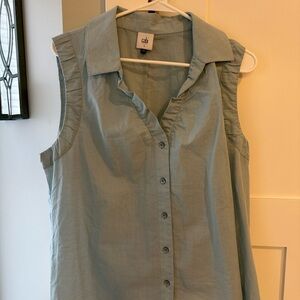CAbi light blue Shiver Top, sleeveless blouse